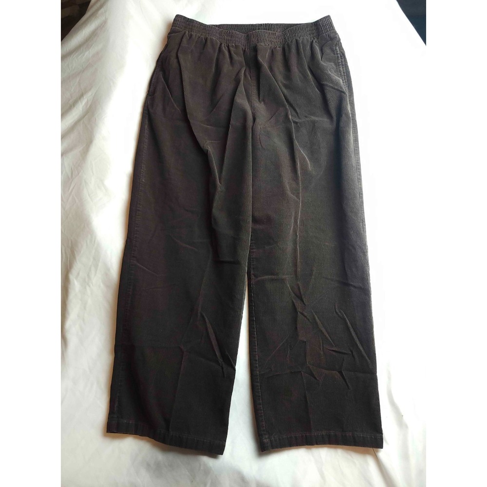 Basic Editions Ankle Pants Womens Size XL Brown Corduroy Coastal Grandma Autumn